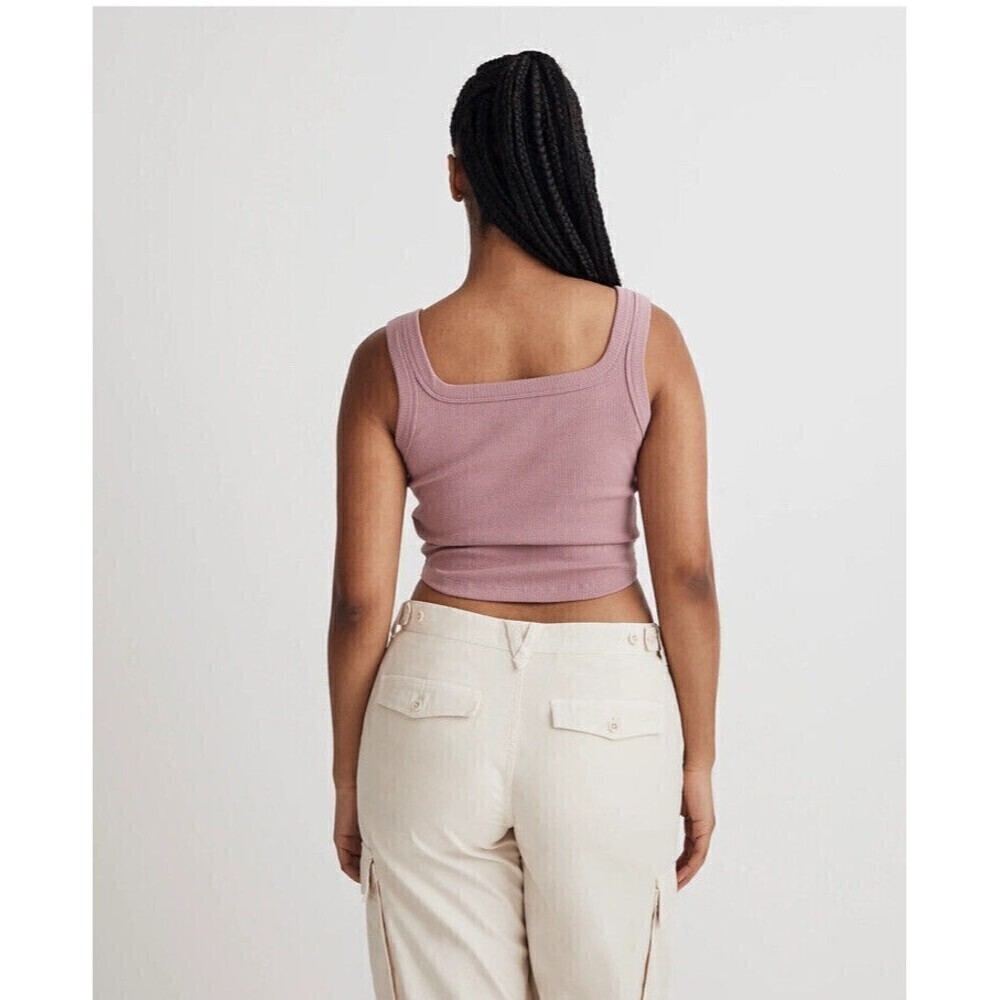 Madewell Tailored Crop Tank in Sleekhold Woodrose Size XL NL398 - Picture 7 of 7